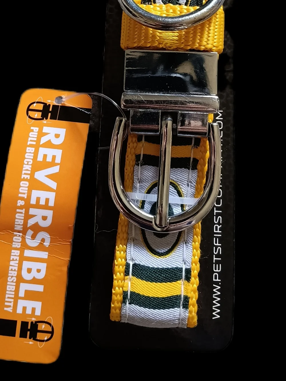 💚💛 NWT Green Bay Packers Reversible Pet Collar Large L Dog NFL Football Logo